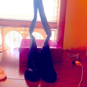 Rampage Leather knee high  leather Boots y2k early 90,s